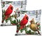 Throw Pillows Cover Winter Cardinal Birds Pillow Cases 18"x18" Set of 2,Winter Christmas Pillow Cases for Christmas Living Room Couch Decor